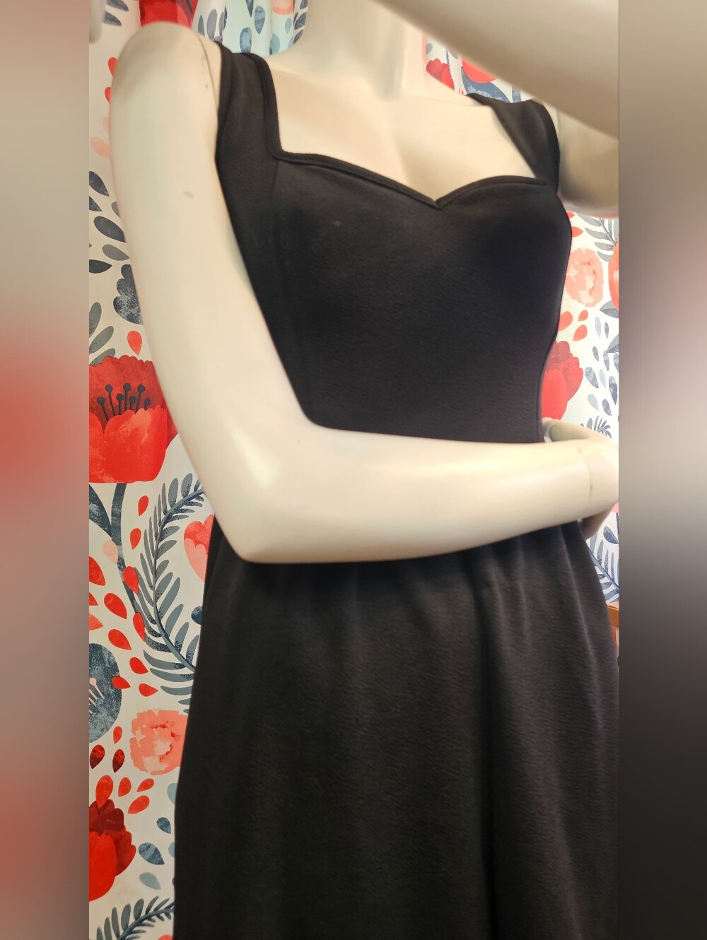 Black Heart-Back Fit & Flare Dress